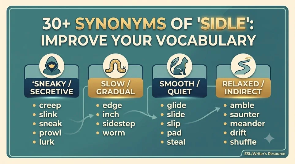 Synonyms of sidle