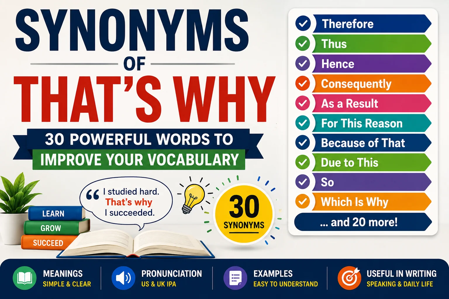 Synonyms of That's Why